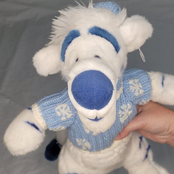 Disney Other - DISNEY STORE Exclusive TIGGER IN BLUE SWEATER WHITE  14" PLUSH Has Tags